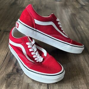 Vans Red and White Women's Sneakers